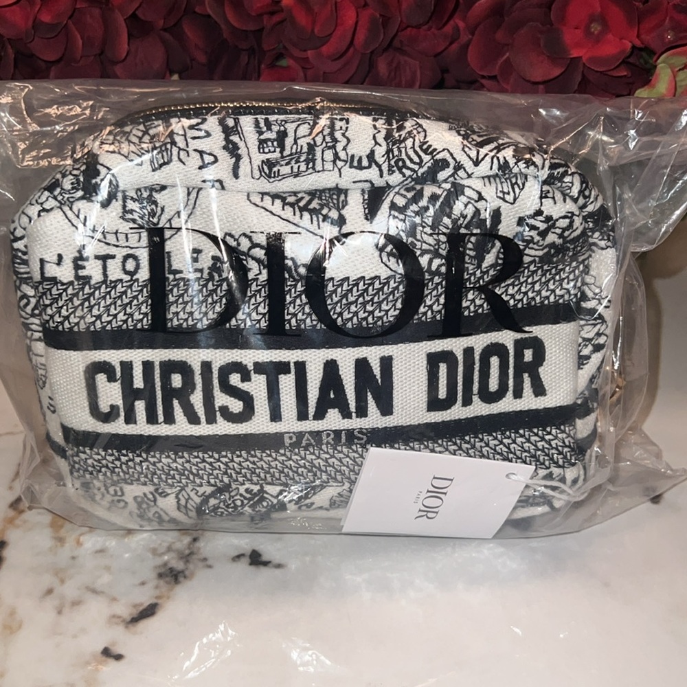 ❗️SALE❗️CHRISTIAN DIOR  Plan de Paris Canvas Embroidered Cosmetic Bag -VIP Gift - Picture 3 of 9